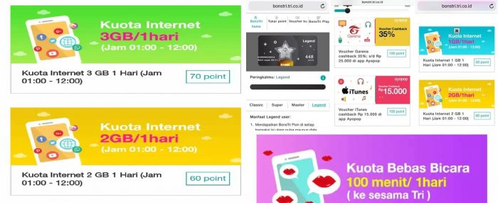 Provaider Tri Tukarkan Poin Provider Tri Menjadi Pulsa atau Kuota Data