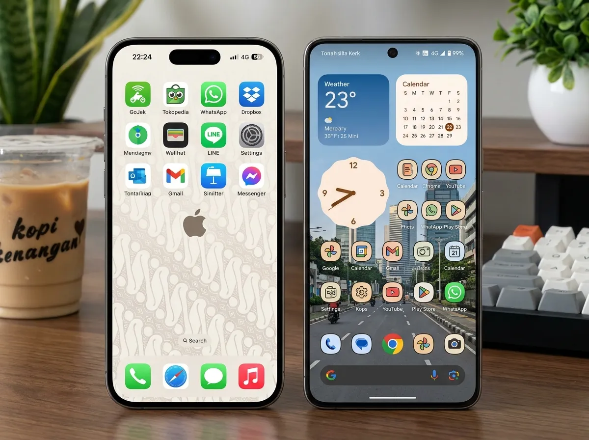 Perbandingan iPhone dan Android pada Kustomisasi Layar