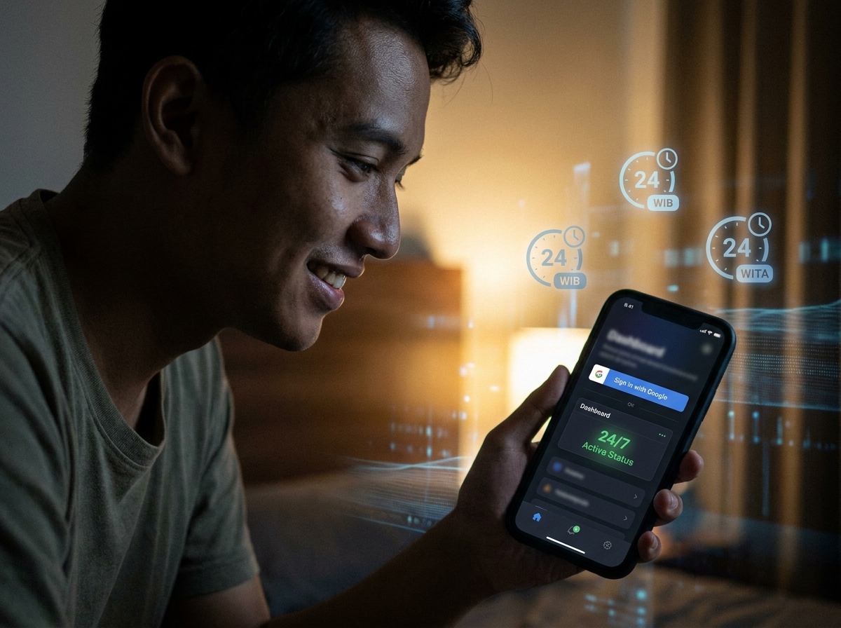 sistem otomatis login google dan tim admin jasa tukar pulsa 24 jam tanpa libur